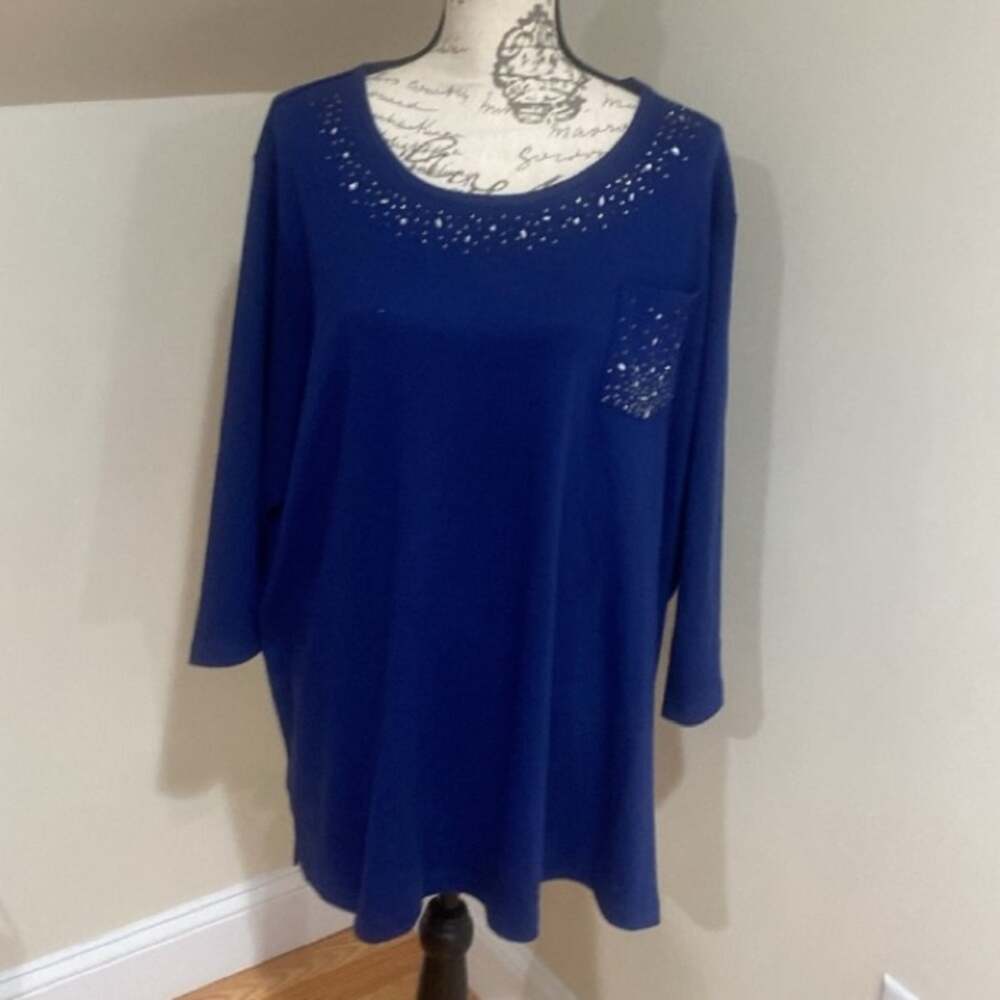 Quacker Factory Blue Studded Tunic